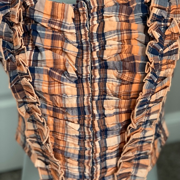 🔴🔴NWT ANTHROPOLOGIE Verb by Pallavi Singhee Ruffled Plaid Tank Size M - Picture 10 of 15